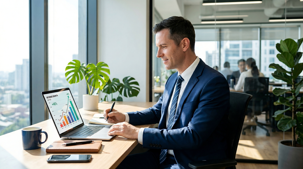 empresário, escritório, computador, reunião, gráfico, terno, partes do corpo, análise, previsão, estação de trabalho, laptop, xícara, computador portátil, colaboração, colegas, estratégia, estatísticas, emprego, gerente
